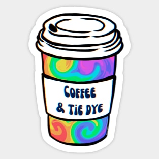 Rainbow Tie Dye Coffee Sticker